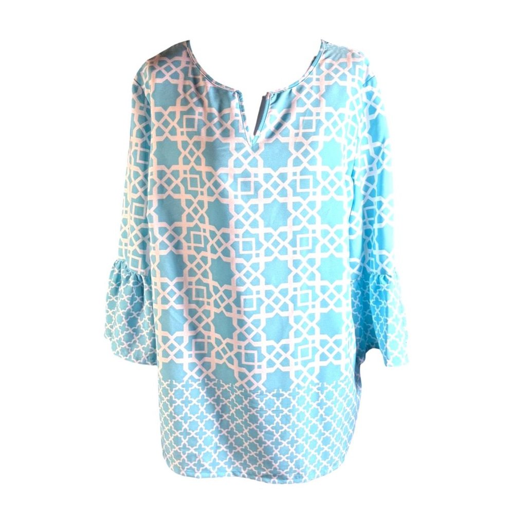 Ruby Red Cabana Cool Blouse Women Size 14